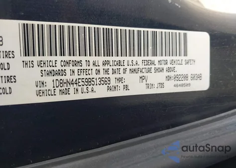 2009 Dodge Grand Caravan Se из США, поврежденный, VIN 1D8HN44E59B513569